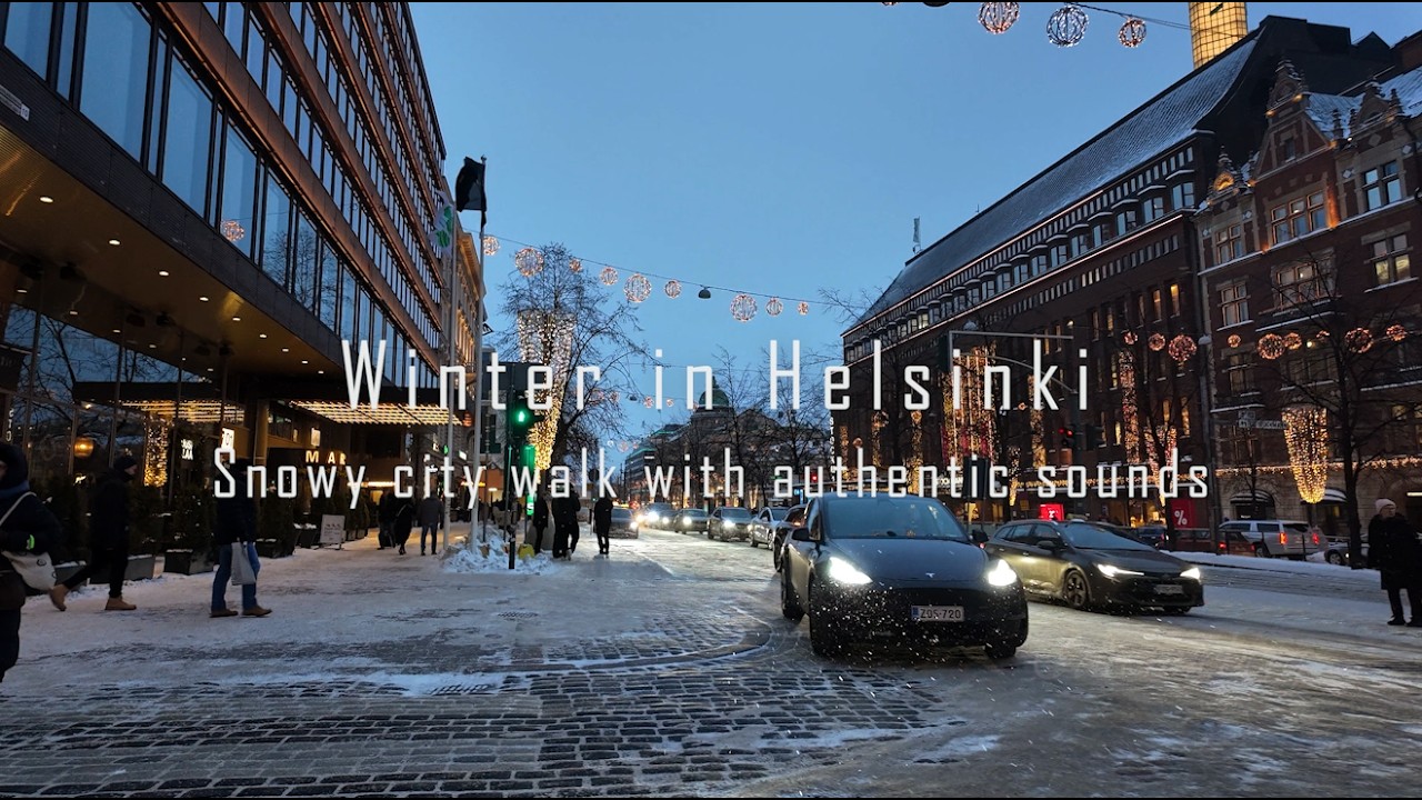 Walking in a Finnish Snowstorm | Helsinki City Ambience January 2026 (4K ASMR)