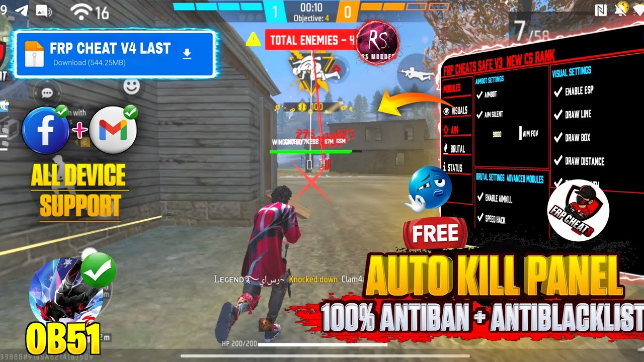 Antiban FF Panel🔥Free Fire Injector🔥Ob51 Free Fire Hack😈FF panel Hack Mobile 