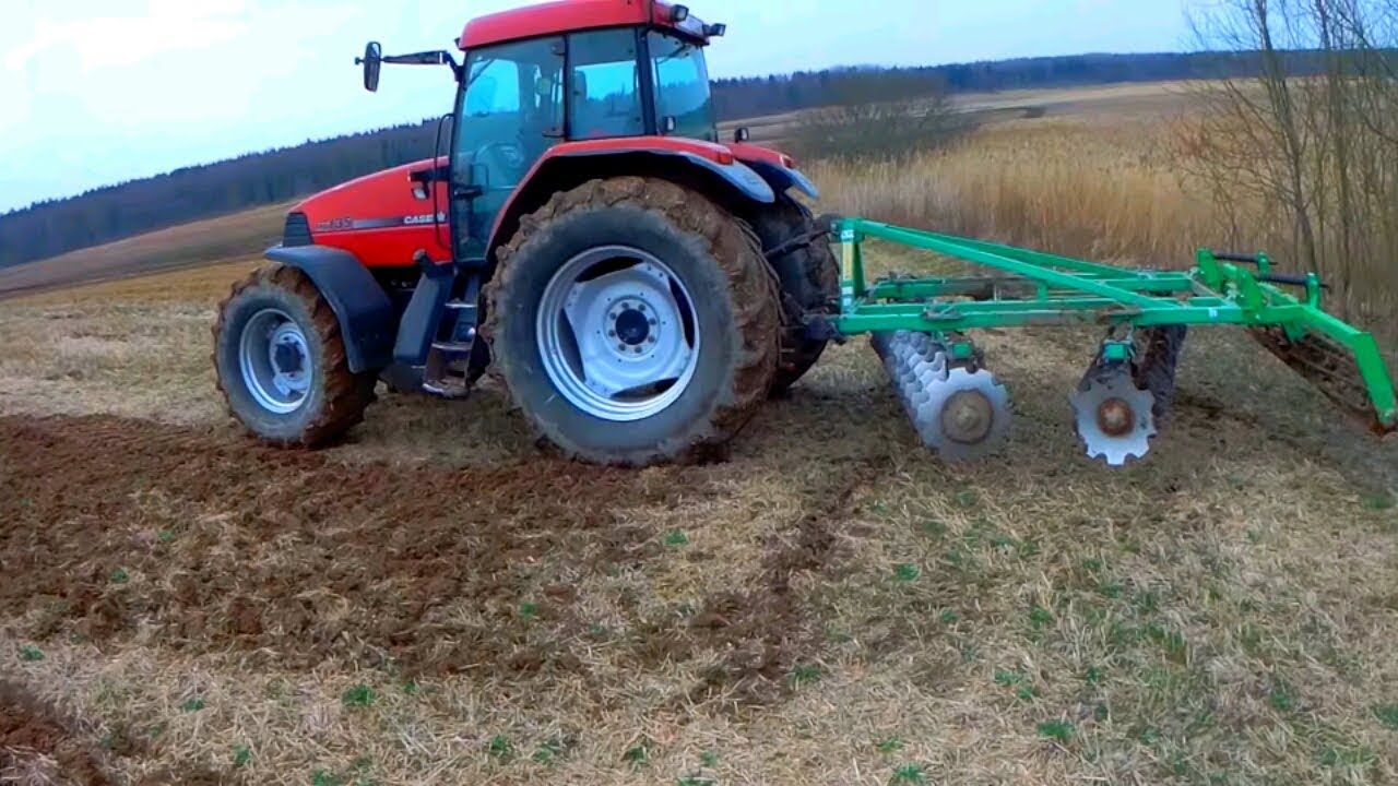 Case mx 135 и Дисковая борона BOMET 3,15 /Работа дисковой бороной Bomet . Дисковка поля.