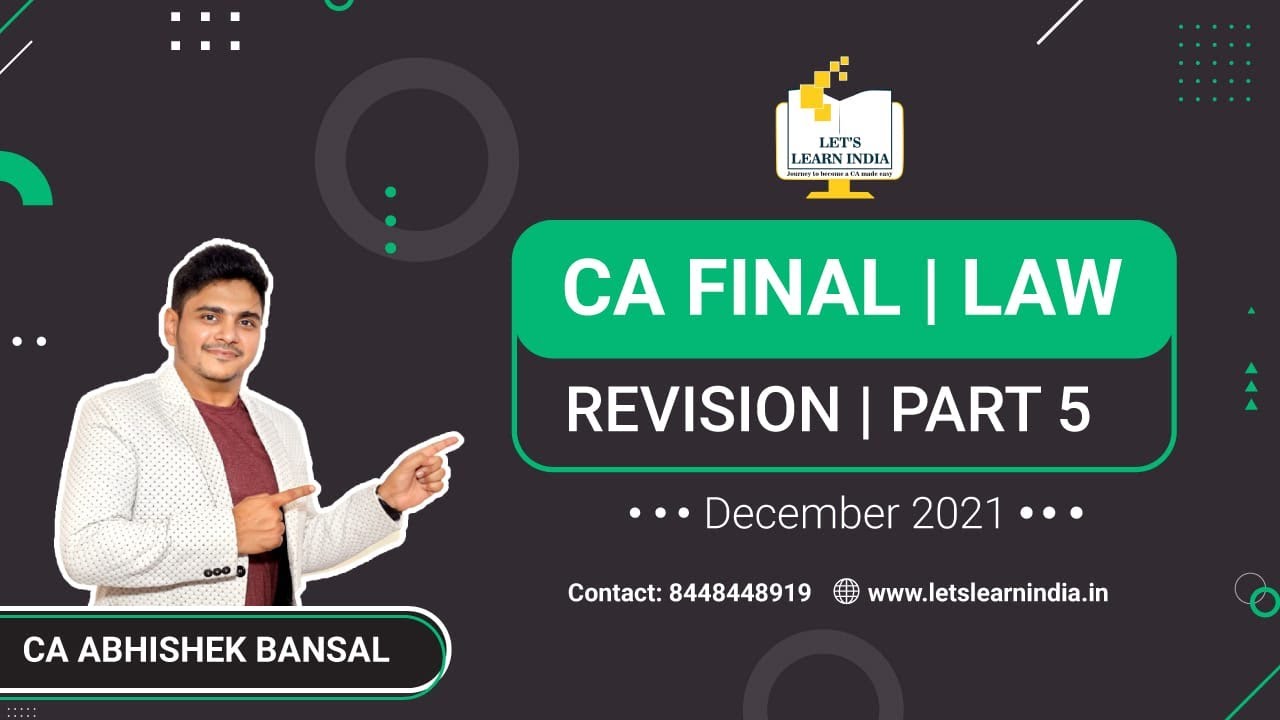 Rapid Revision - 5 |  CA | CMA | FINAL | LAW | DECEMBER 2021