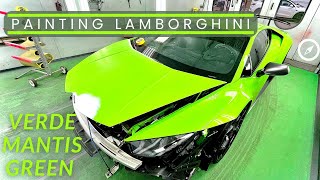 DAMAGED LAMBORGHNINI HURACAN - Painting Front End VERDE MANTIS GREEN