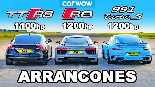 Audi TT RS (1100hp) vs R8 (1200hp) vs 911 Turbo (1100hp) : ARRANCONES