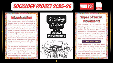 📌 Sociology Project Class 12 CBSE 2025-26 || Social Movements Project File Class 12th || with PDF