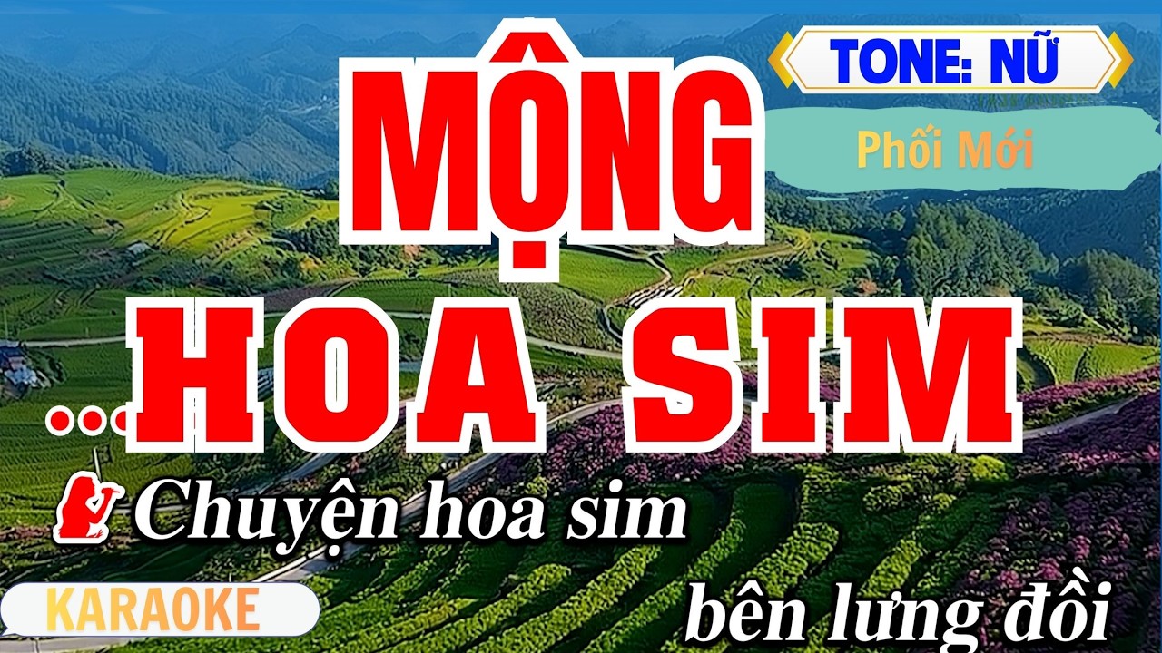 MỘNG HOA SIM Karaoke Tone Nữ | Phối Rock Mới Quê Hương | Vĩ Nguyễn Beat