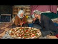 Old lovers prepare ashak traditional food for lunch