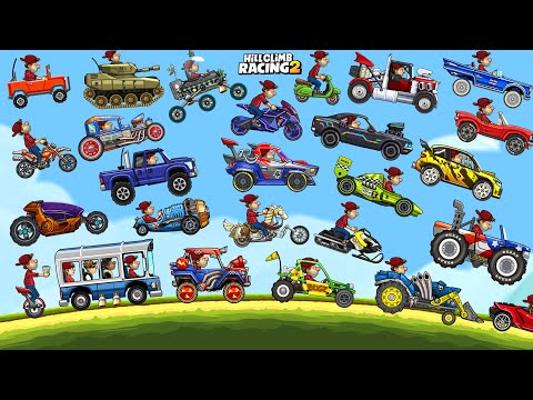 Hill Climb Racing 2 - ALL VEHICLES UNLOCKED and FULLY UPGRADED | GamePlay
