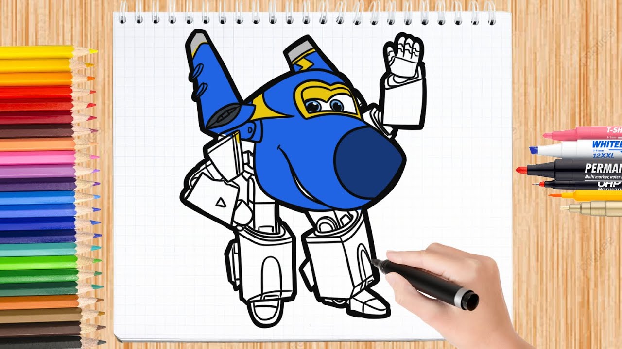 Menggambar Super Wings Jerome How to Draw Jerome Super Wings