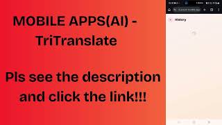 Lovable (Mobile Apps(AI)) Project 3: 'TriTranslate' Created by Trishanth Kumar