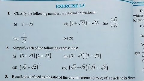 Class 9th maths l Exercise 1.5 l Chapter 1 l Solution l CBSE Board l Mathematics l Carb Academy