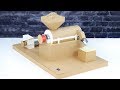 DIY Auto Rice Milling Machine From Cardboard & PVC! Rice Mill Using DC Motor