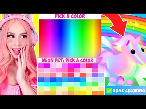 How To Change The Color Of Your Neon Pets In Adopt Me Roblox - adopt me coloring pages roblox