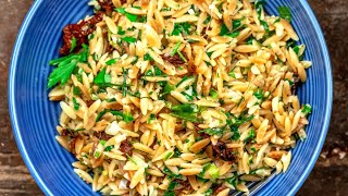 Toasted Orzo with Garlic, Parmesan and Sun-dried Tomatoes