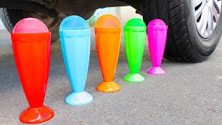 Aplastando Cosas Crujientes Y Suaves Con El Coche Experimento Copas Con Globos Vs Rueda De Coche