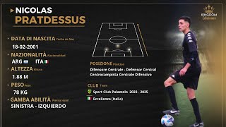 Nicolas Pratdessus Difensore Centrale - Centrocampista Difensivo Centrale 2025