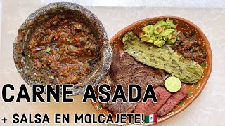 CARNE ASADA | CARNE ASADA KETO | SALSA EN MOLCAJETE!