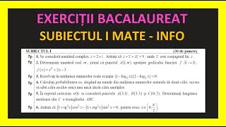 BACALAUREAT MATEMATICA SUBIECTUL I REZOLVAT PROFIL REAL MATE  INFO 2023 MODEL SIMULARE EXERCITII M1