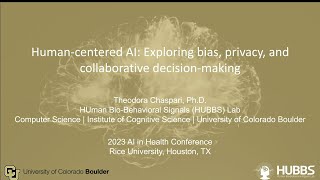 Transparency, Health Equity, and Bias: Theodora Chaspari "Human-Centered AI: Exploring Bias, Priva..