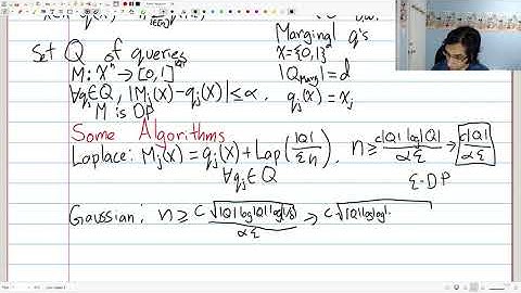 Lecture 8A: Private Multiplicative Weights - Linear Queries