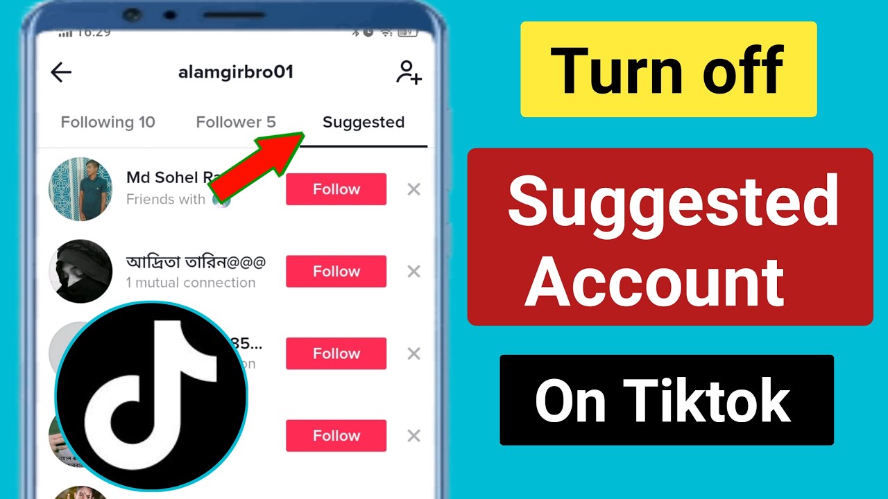 How to Turn off Suggested Account on Tiktok.Stop suggested account on