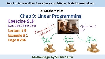 FIRST YEAR NEW MATHS BOOK SINDH BOARD | LINEAR PROGRAMMING (LP) | CHAPTER 9.3 | THEORY 9 | EXAMPLE 1