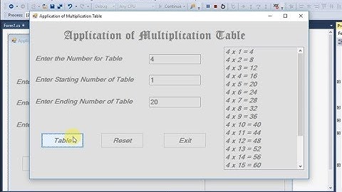 How to Create Multiplication Table in C# Windows Form Application?