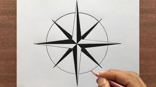 How to Draw a Compass Rose Step by Step