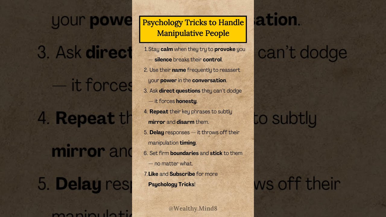 Psychology Tricks To Handle Manipulation People