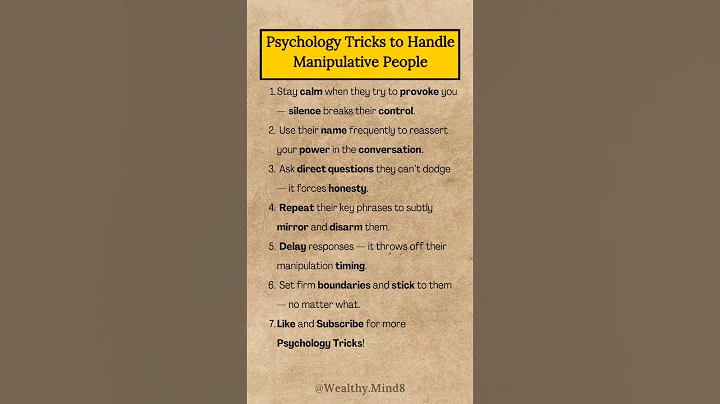 Psychology tricks to handle manipulation people