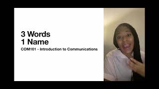 COMS101- Introduction to Communications