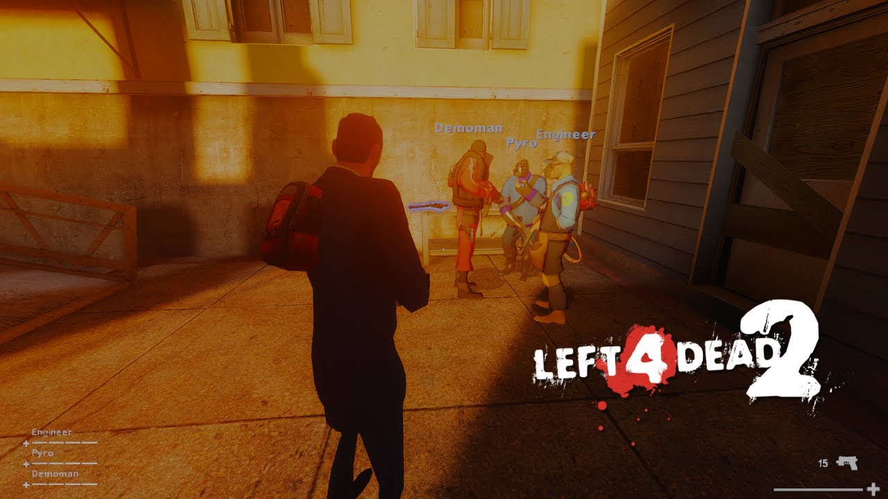TF2 AI & Dub - Шпион, Подрывник, Инженер и Поджигатель играют в Left 4 Dead 2 Часть 8 - Приход
