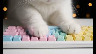 AI) 솜사탕 키보드를 누르는 고양이 앞발🍭⌨️Cotton Candy Keyboard🍬| Cat Paw Typing ASMR #cat #고양이 #asmr #keyboard  screenshot 4
