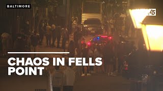 Large street fight and open drinking caught on camera in Baltimore's Fells Point