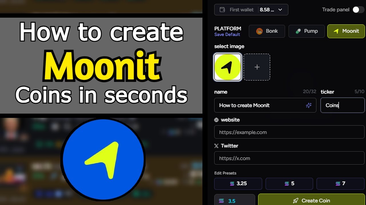 Moonit Flow How to Create Coins on MoonIt - YouTube