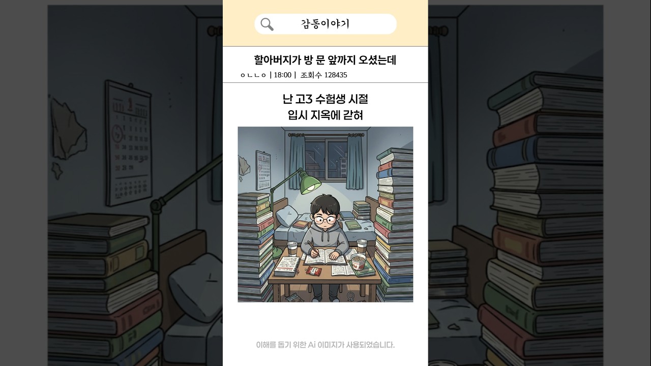 할아버지가 방 문 앞까지 오셨는데