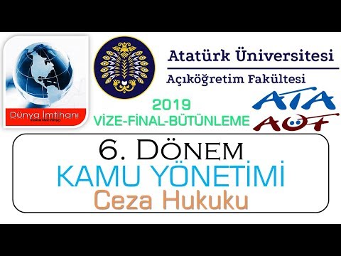 2019 / ATA AÖF / KAMU YÖNETİMİ / CEZA HUKUKU