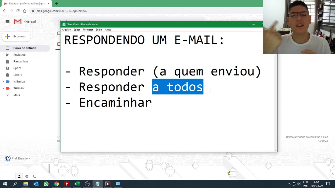 Responder, responder a todos e encaminhar e mail - YouTube
