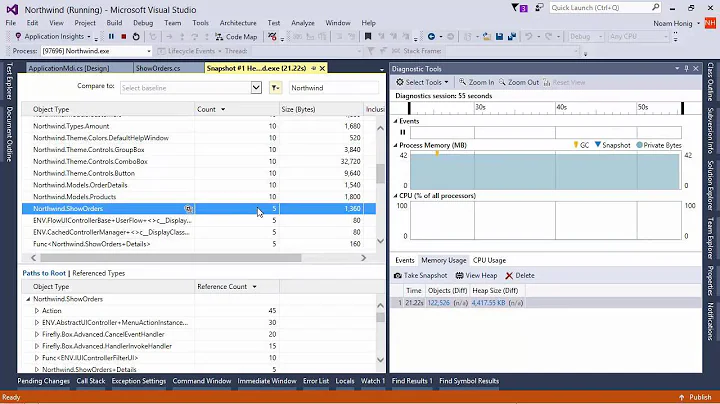 Using Visual Studio Diagnostic tools to investigate memory issues