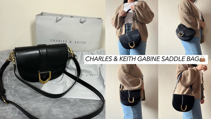 Black Gabine Saddle Bag, CHARLES & KEITH