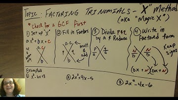 Factoring Trinomials X Method