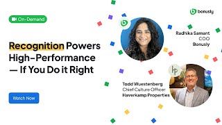 On-Demand: Recognition Powers High Performance — If You Do it Right