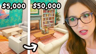 furnishing a house using $5k vs $50k in sims 4