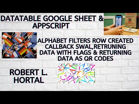 Datatable Alphabet Filters callback Swal, Returning data with flags & QR codes ( DATASCIENCE )