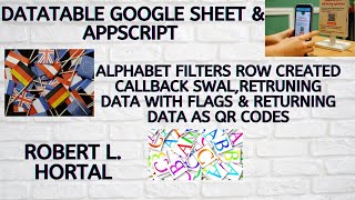Datatable Alphabet Filters callback Swal, Returning data with flags & QR codes ( DATASCIENCE )