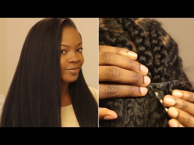 How to Put in a Sew In Weave on Yourself: Most Natural Looking - YouTube