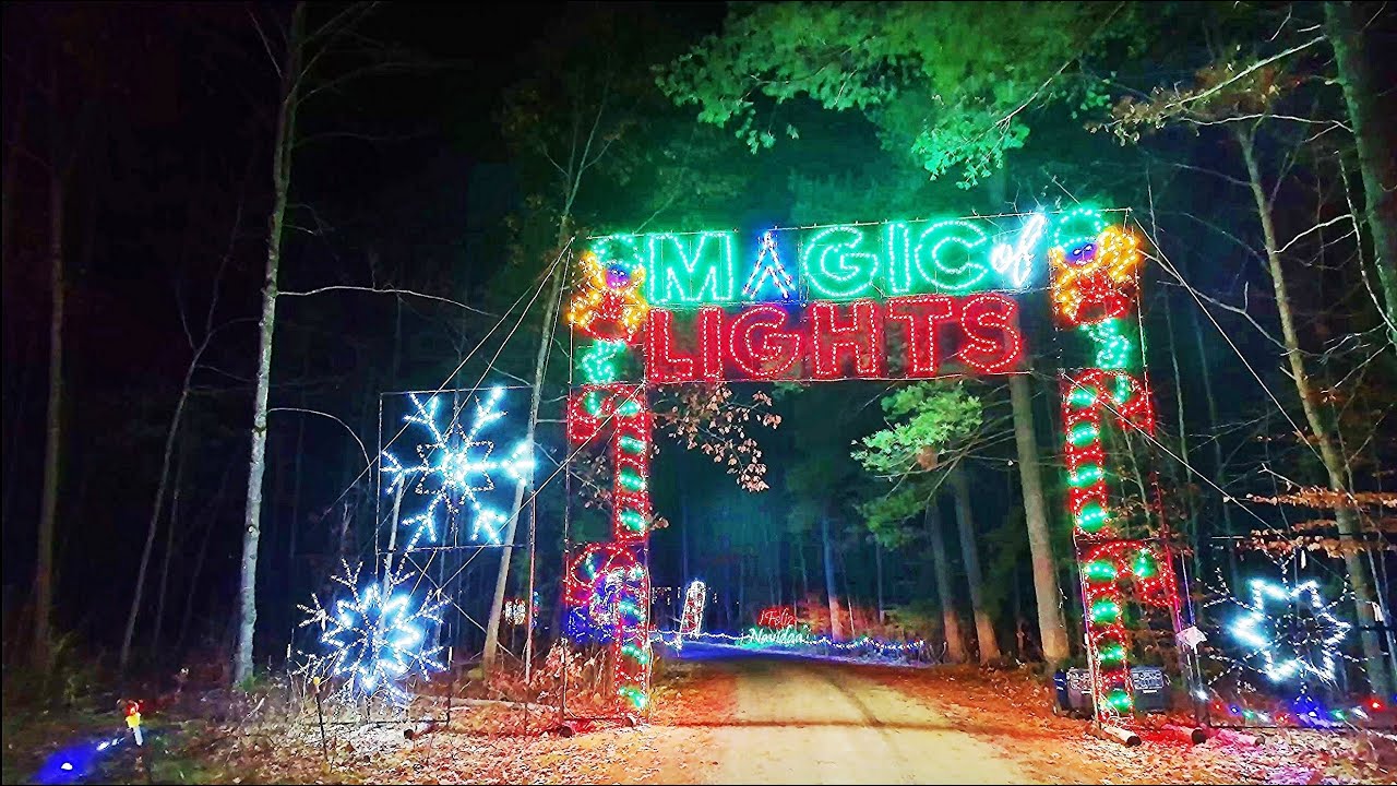 Christmas Lights Drive-Thru in Magic Forest - Magic of Lights in Springwater Barrie Canada