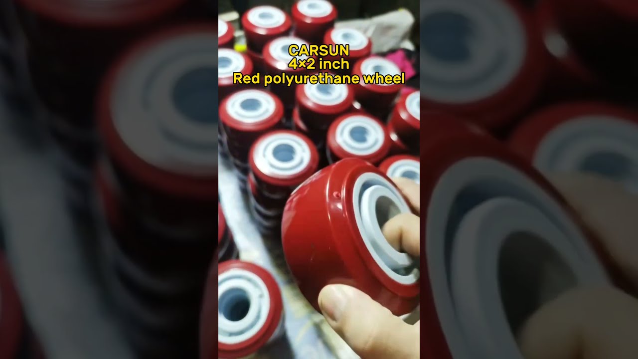 Heavy Duty 4 Inch Red Polyurethane Wheel Casters Casterwheel Factory
