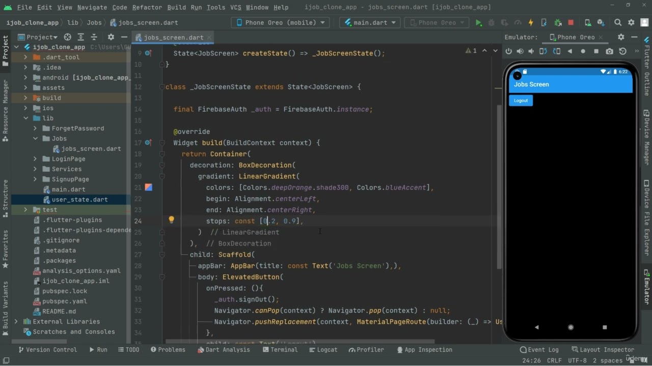 33. Jobs Screen Background Gradient Color
