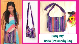 Easy DIY Boho Sling Bag/Crossbody Bag/Hippie Bag/Shoulder Bag Tutorial