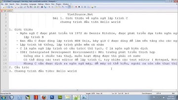 Lập trình C Bài 1 Tổng quan về ngôn ngữ C Hello world on C language