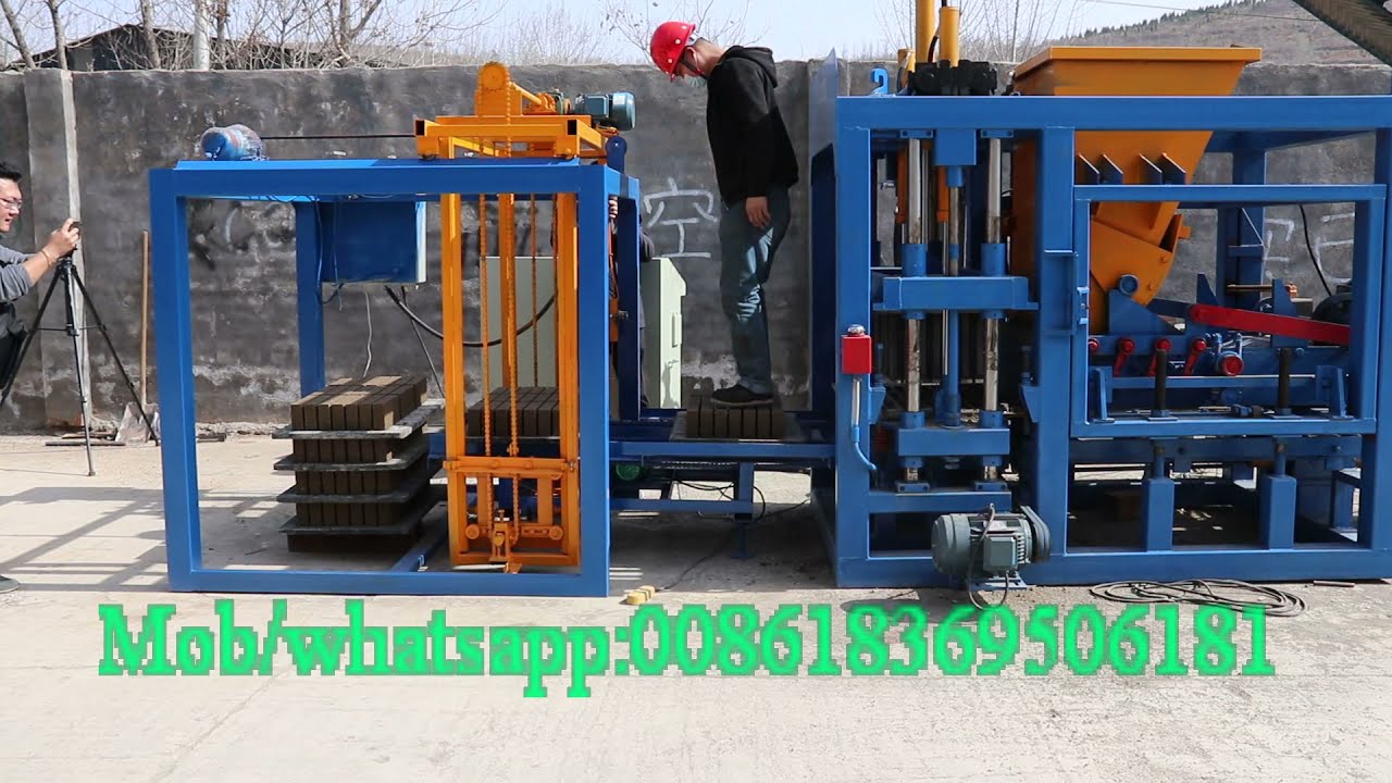 China fuda brick machinery inches hollow CHB block cabro brick shipped to India,Bangladesh etc.